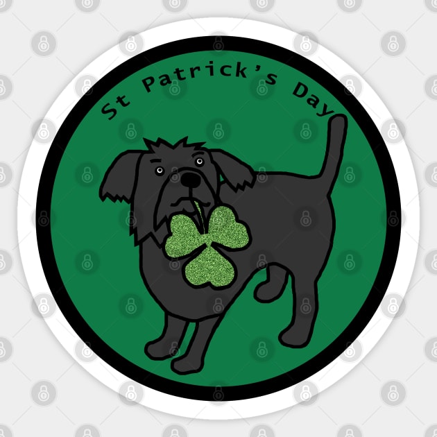 St Patricks Day with Cute Dog and Shamrock Sticker by ellenhenryart